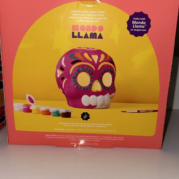 Target Mondo Llama x Luis Pinto light up paint yourself ceramic calavera skull - Picture 8 of 10